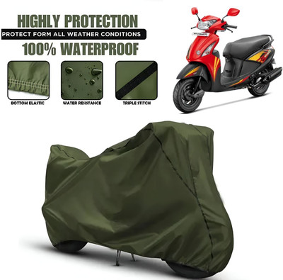 OliverX Waterproof Two Wheeler Cover for Hero(Pleasure, Green, Black)