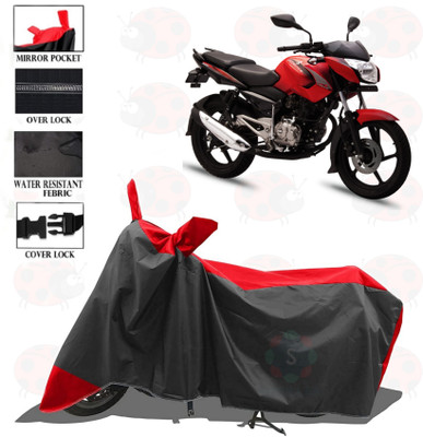sowelar Waterproof Two Wheeler Cover for Bajaj(Pulsar 135 LS DTS-i, Red, Black)