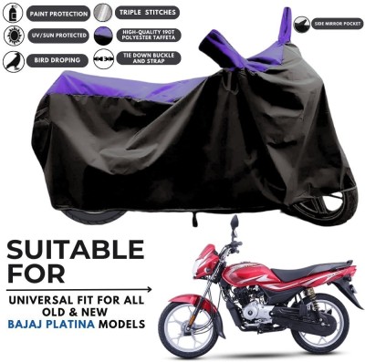 MADAFIYA Two Wheeler Cover for Bajaj(Platina 100 DTS-i, Black, Purple)