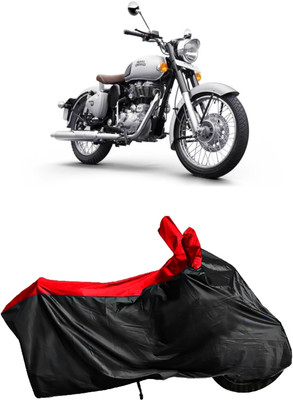 Autofly Waterproof Two Wheeler Cover for Royal Enfield(Classic 350, Red, Black)