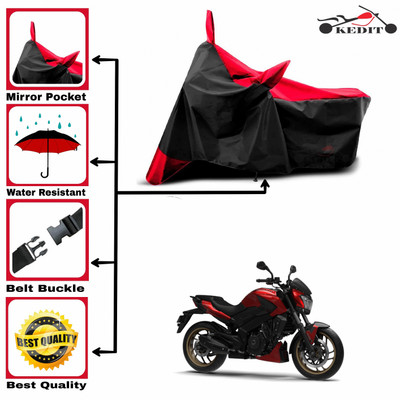 KEDIT Two Wheeler Cover for Bajaj(Dominar 250, Red, Black)