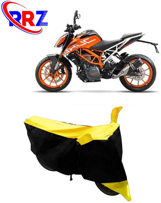 RRZ Waterproof Two Wheeler Cover for KTM(390 Duke, Black, Yellow)