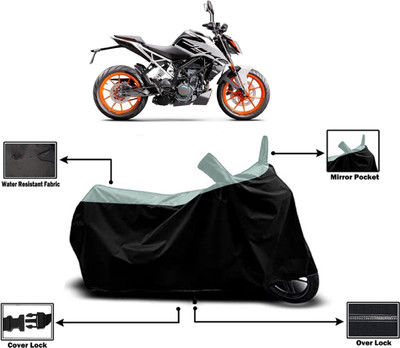 Amexride Two Wheeler Cover for KTM(200 Duke BS6, Black)