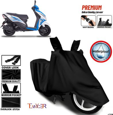 TENNYCER Waterproof Two Wheeler Cover for Honda(Dio, Black)