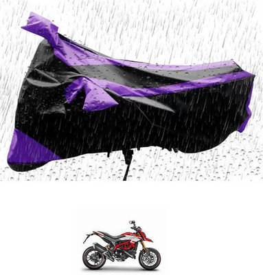 RONISH Waterproof Two Wheeler Cover for Ducati(Hypermotard, Purple, Black)