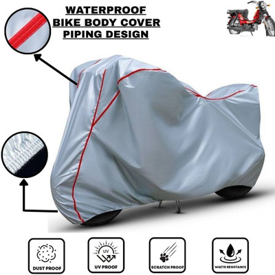 LE PRA Waterproof Two Wheeler Cover for TVS(XL 100 Heavy Duty, Silver, Red)