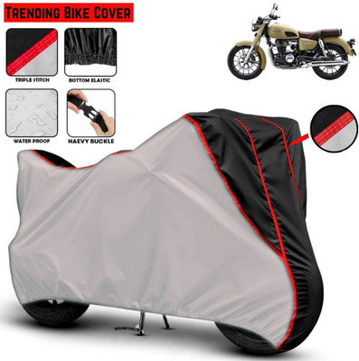 Mwiss Waterproof Two Wheeler Cover for Honda(Hness CB350, Silver, Black)