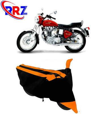 RRZ Waterproof Two Wheeler Cover for Royal Enfield(Electra 5S, Black, Orange)