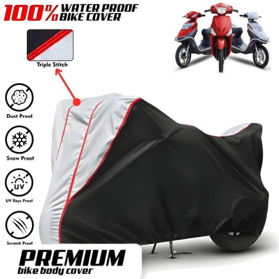 Mwiss Waterproof Two Wheeler Cover for Hero(Electric Cruz, Black, Silver)