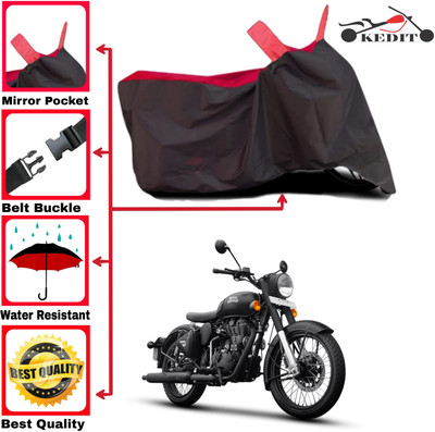 AASHTIK MART Two Wheeler Cover for Royal Enfield(Bullet 500, Red, Black)