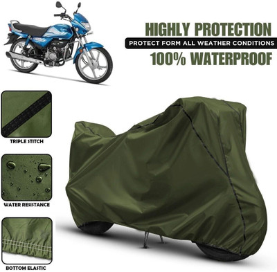 Shiv Kanha Waterproof Two Wheeler Cover for Hero(HF Deluxe, Green, Black)