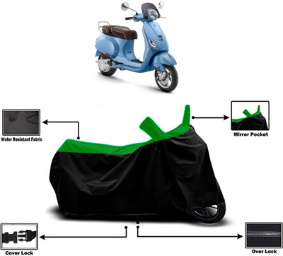 Amexride Two Wheeler Cover for Vespa(Elegante 150 BS6, Green)