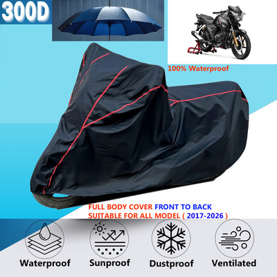 OliverX Waterproof Two Wheeler Cover for TVS(Apache 150, Black)