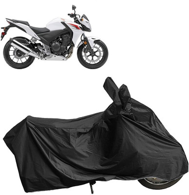 MMSSTAR Waterproof Two Wheeler Cover for Honda(CB500F, Black)