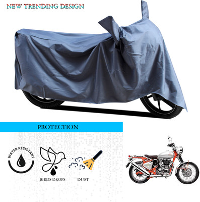 ANTHUB Waterproof Two Wheeler Cover for Royal Enfield(Bullet Trials 350, Grey)