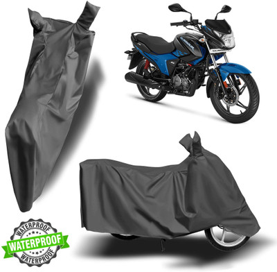 ROYAL AUTO MART Waterproof Two Wheeler Cover for Hero(Glamour, Grey)