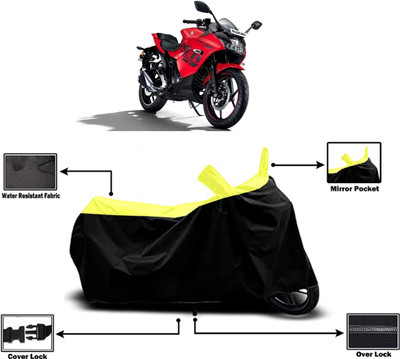 Amexride Two Wheeler Cover for Suzuki(Gixxer SF, Yellow, Black)