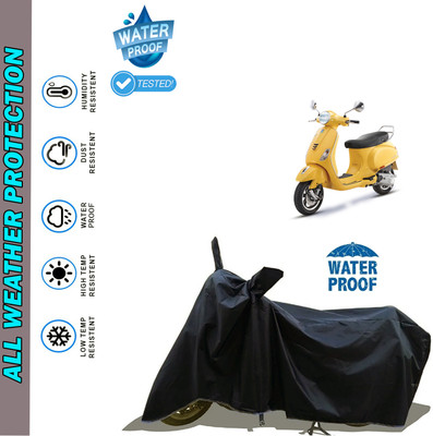 AutoGalaxy Waterproof Two Wheeler Cover for Vespa(VXL 150 BS6, Black)