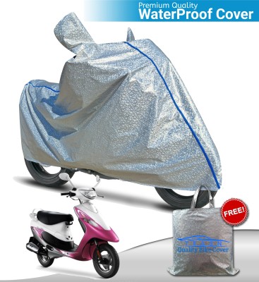 TEASN Waterproof Two Wheeler Cover for TVS(Scooty Pep+, Silver)