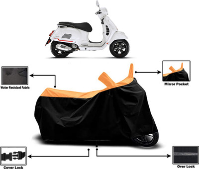 Amexride Two Wheeler Cover for Vespa(GTS Super 125, Orange)