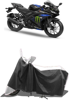 SUGASHRI Waterproof Two Wheeler Cover for Yamaha(YZF R15 V3 Moto GP Edition BS6, White, Black)