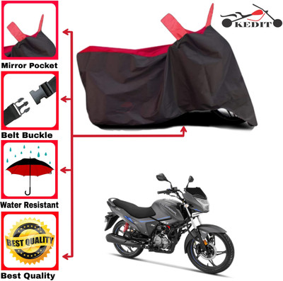 AASHTIK MART Two Wheeler Cover for Hero(Glamour, Red, Black)