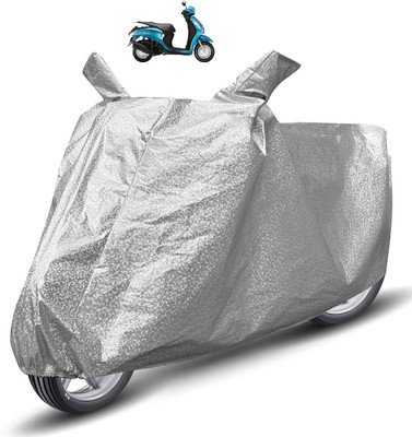 MOCKHE Waterproof Two Wheeler Cover for Yamaha(Fascino, Silver)