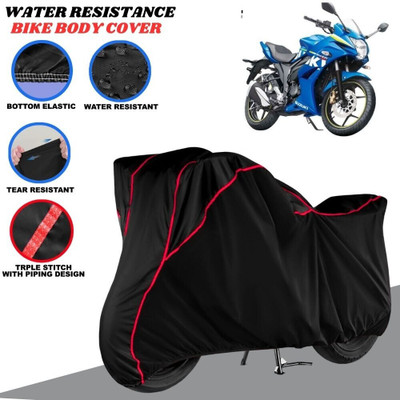 SRP PRODUCT Waterproof Two Wheeler Cover for Suzuki(Gixxer SF, Black, Red)