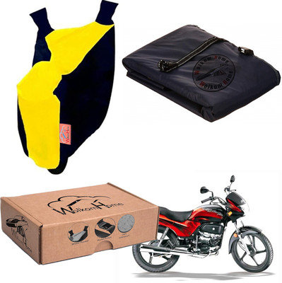 WolkomHome Waterproof Two Wheeler Cover for Hero(Passion Plus, Yellow, Blue)