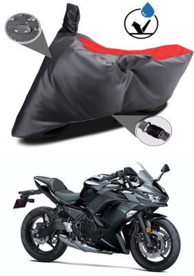 Ascension Two Wheeler Cover for Kawasaki(Ninja 650 BS6, Grey, Red)