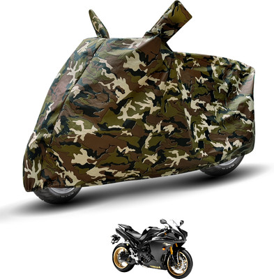 Auto Hub Waterproof Two Wheeler Cover for Yamaha(YZF R1, Brown)