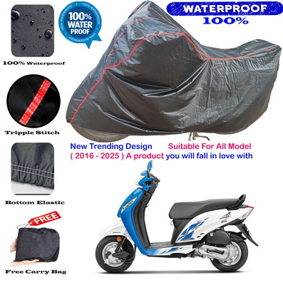 AutoGalaxy Waterproof Two Wheeler Cover for Honda(Activa, Black, Red)