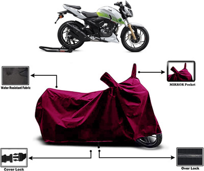 Amexride Two Wheeler Cover for TVS(Apache RTR 200 Fi E100, Maroon)