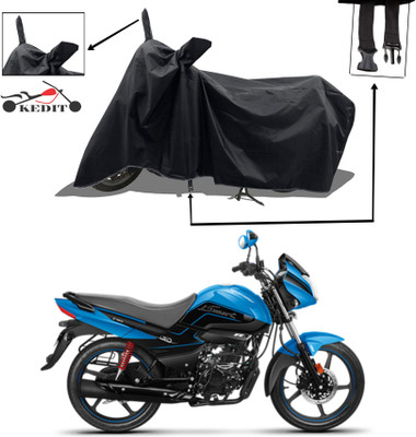 KEDIT Two Wheeler Cover for Hero(Splendor I Smart, Black)