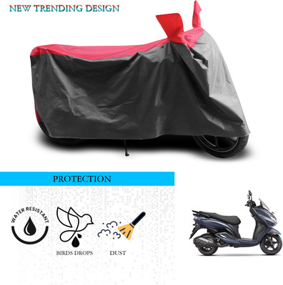 ANTHUB Waterproof Two Wheeler Cover for Suzuki(Burgman Electric, Grey, Red)