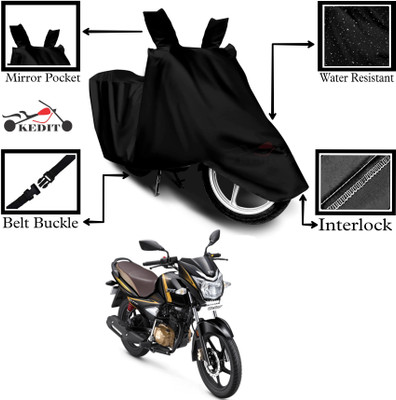 KEDIT Two Wheeler Cover for TVS(Victor, Black)