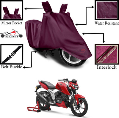KEDIT Two Wheeler Cover for TVS(Apache RTR 200 4V, Maroon)