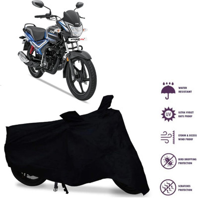 WMIZEXA Waterproof Two Wheeler Cover for TVS(Star City Plus, Black)