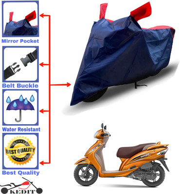 KEDIT Two Wheeler Cover for TVS(Wego, Red, Blue)