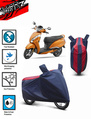 J S R Waterproof Two Wheeler Cover for TVS(Jupiter 125, Blue, Red)