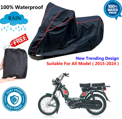 AUTOCAD Waterproof Two Wheeler Cover for TVS(Heavy Duty Super XL, Black, Red)