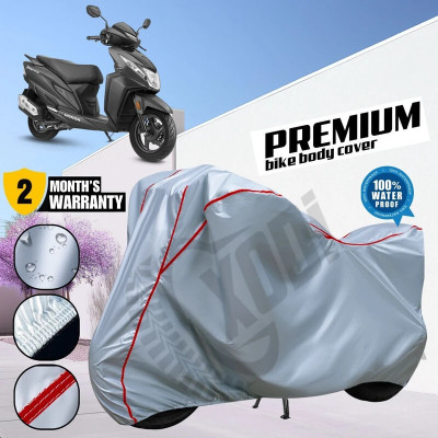 xodi Waterproof Two Wheeler Cover for Honda(Dio, Silver, Red)
