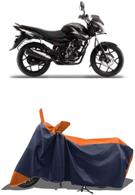 SUGASHRI Waterproof Two Wheeler Cover for Bajaj(Discover 150 s, Orange, Blue)