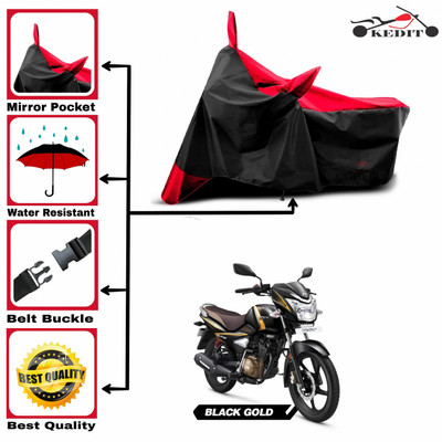 KEDIT Two Wheeler Cover for TVS(Victor, Red, Black)