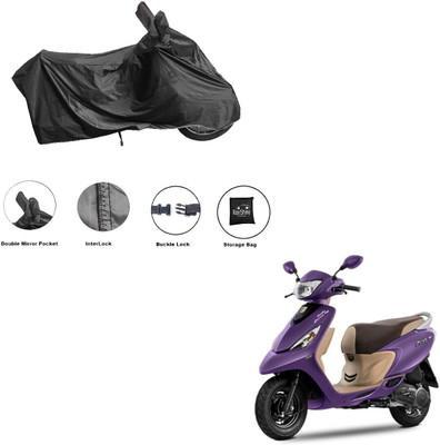 RiderShine Waterproof Two Wheeler Cover for TVS(Scooty Zest 110, Black)