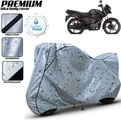 Delphinium Waterproof Two Wheeler Cover for Hero(Glamour, Silver, Black)