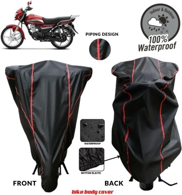 MADAFIYA Two Wheeler Cover for Honda(CD 110 Dream, Black, Red)