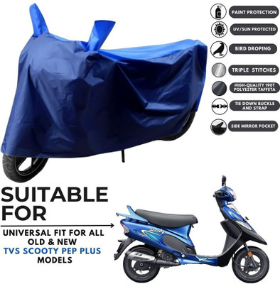 MADAFIYA Two Wheeler Cover for TVS(Scooty Pep Plus, Blue, Blue)