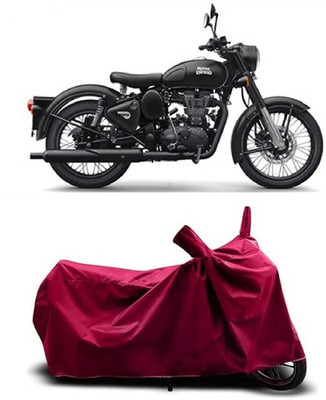 Coxtor Waterproof Two Wheeler Cover for Royal Enfield(Classic Stealth Black, Maroon)