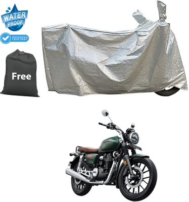 GOSHIV-car and bike accessories Waterproof Two Wheeler Cover for Honda(Hness CB350, Silver)